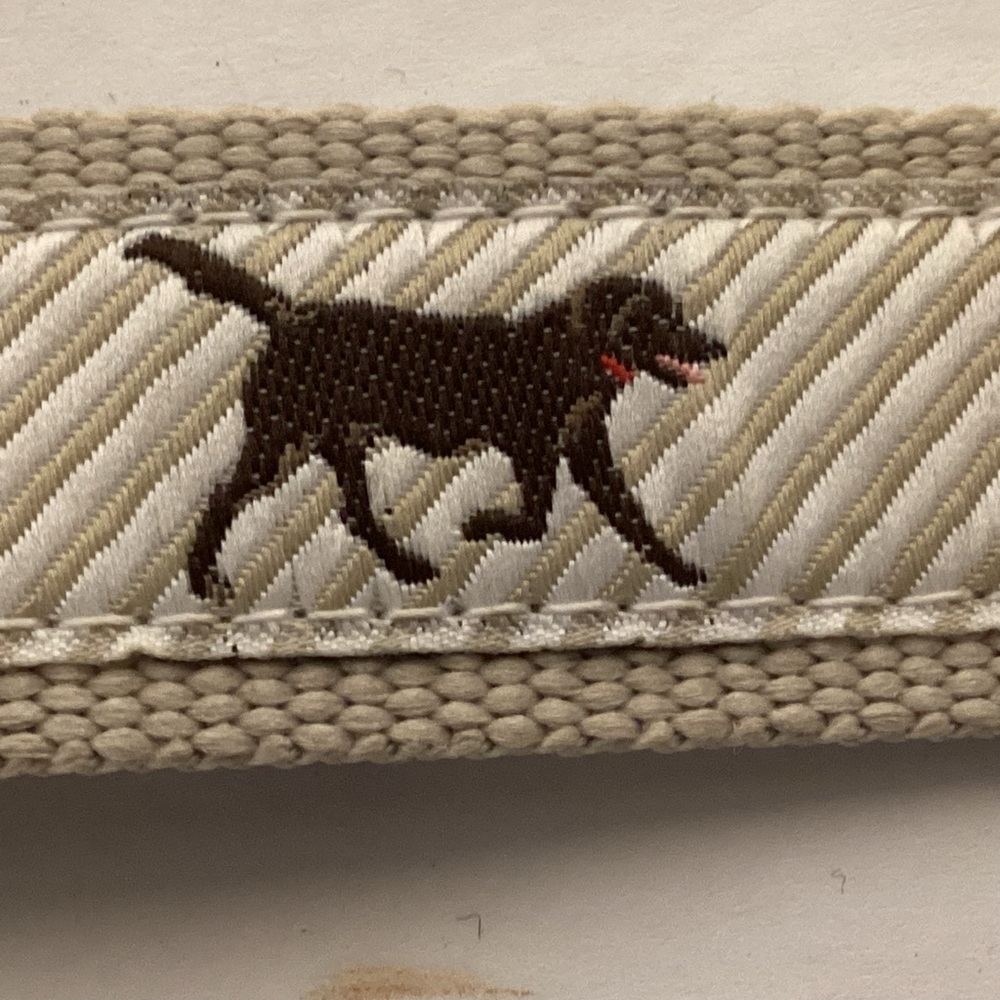 L.L. Bean Belt tan striped with Labrador retrievers Men’s unisex size L / XL - Picture 11 of 11